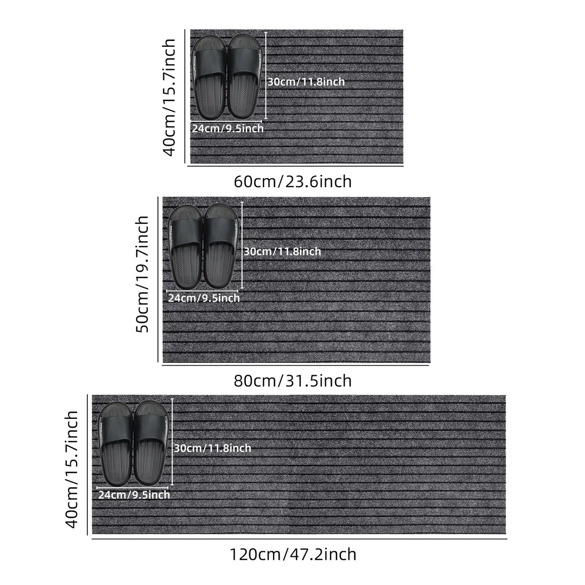 Modern Minimalist Striped Floor Mat – Washable & Stain-Resistant