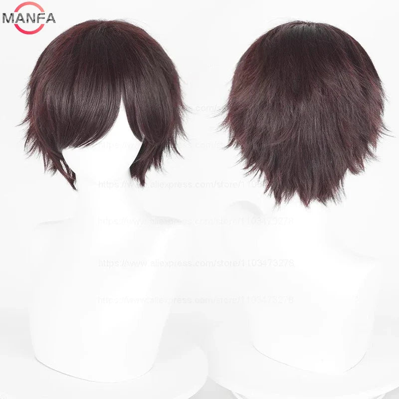 Short Straight Anime Cosplay Wig – 30cm, Multiple Colors for Men & Women
