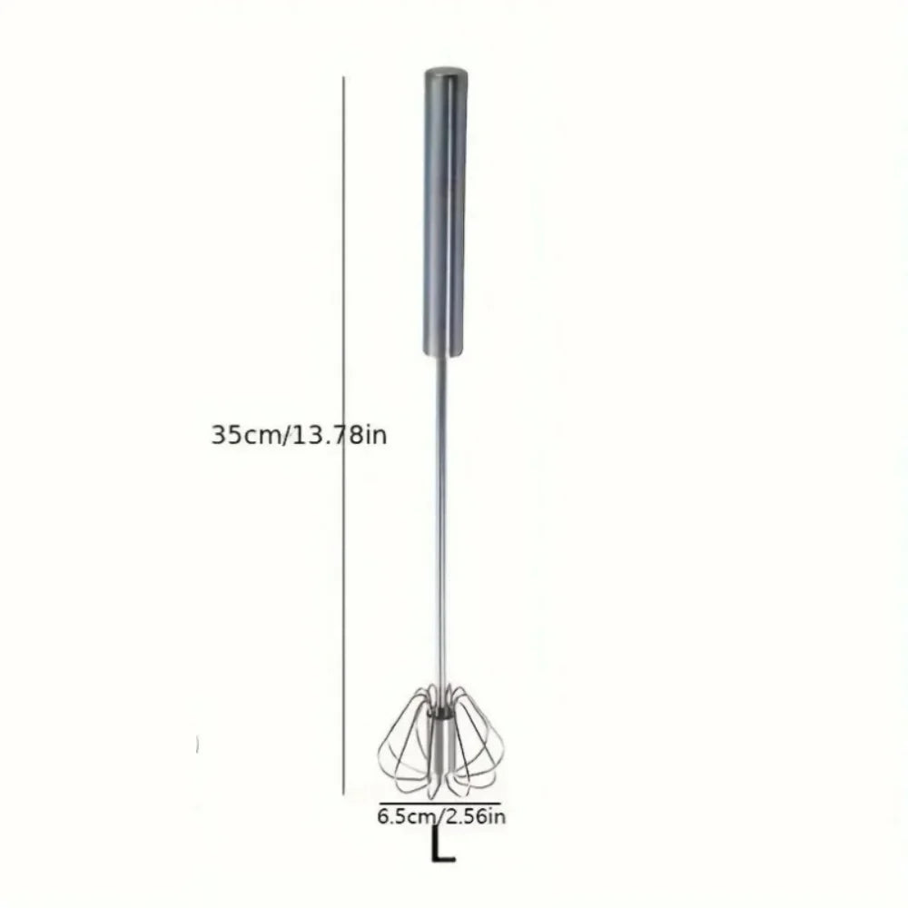 Semi-Automatic Hand Whisk – Stainless Steel Self-Turning Egg Beater