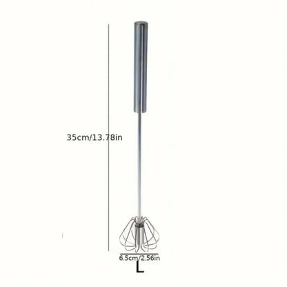 Semi-Automatic Hand Whisk – Stainless Steel Self-Turning Egg Beater