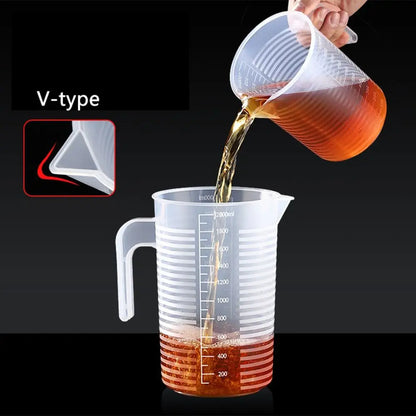 Clear Plastic Graduated Measuring Cup with Handle – Multiple Sizes