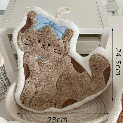 Cute Cat-Shaped Hand Towel – Hanging Absorbent Towel for Kids
