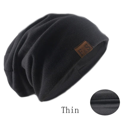 Knit Beanie Hat – Unisex Slouchy Skullcap for Men & Women
