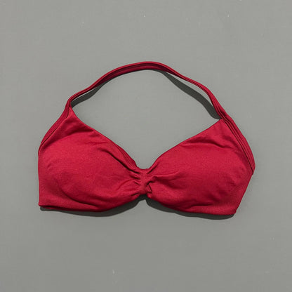 Women's Strappy Sports Bra – Padded Push-Up Gym Top