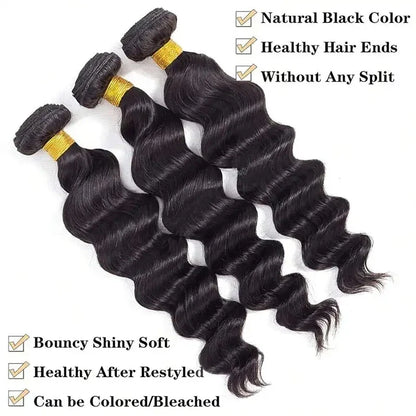 Loose Deep Wave Human Hair Bundles – Brazilian Remy Hair