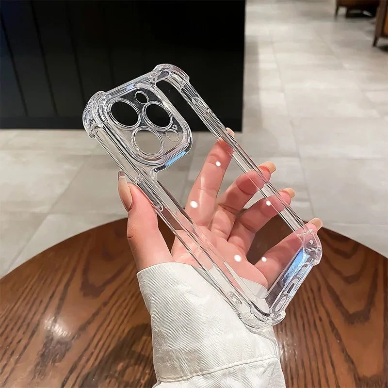 Clear Shockproof iPhone Case with Airbag Corner Protection