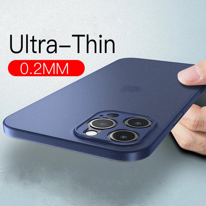 Ultra-Thin iPhone Case 0.2mm Slim Cover for iPhone 11–17 Pro Max Air