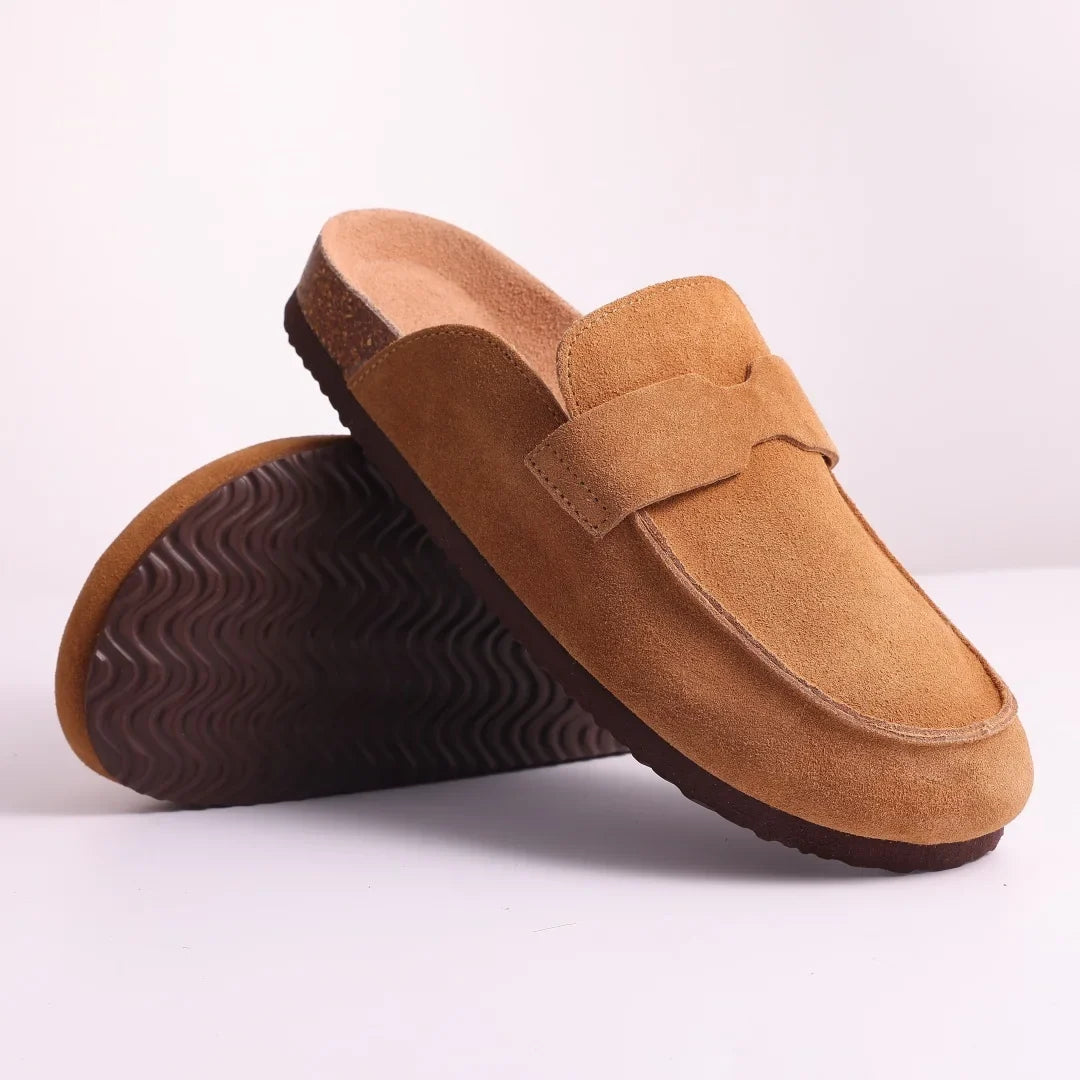 Suede Mule Clogs – Women's Cork Arch Support Outdoor Slippers
