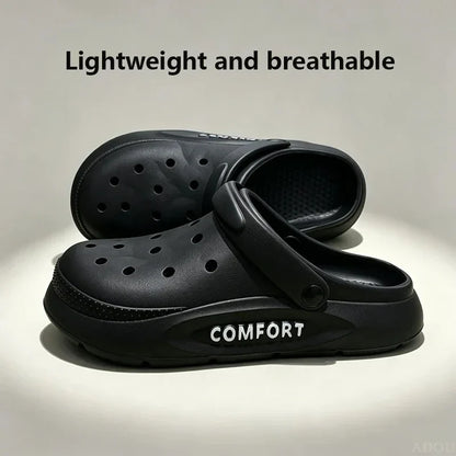 Hollow Clog Slippers – Thick Platform Anti-Slip Indoor Outdoor Shoes