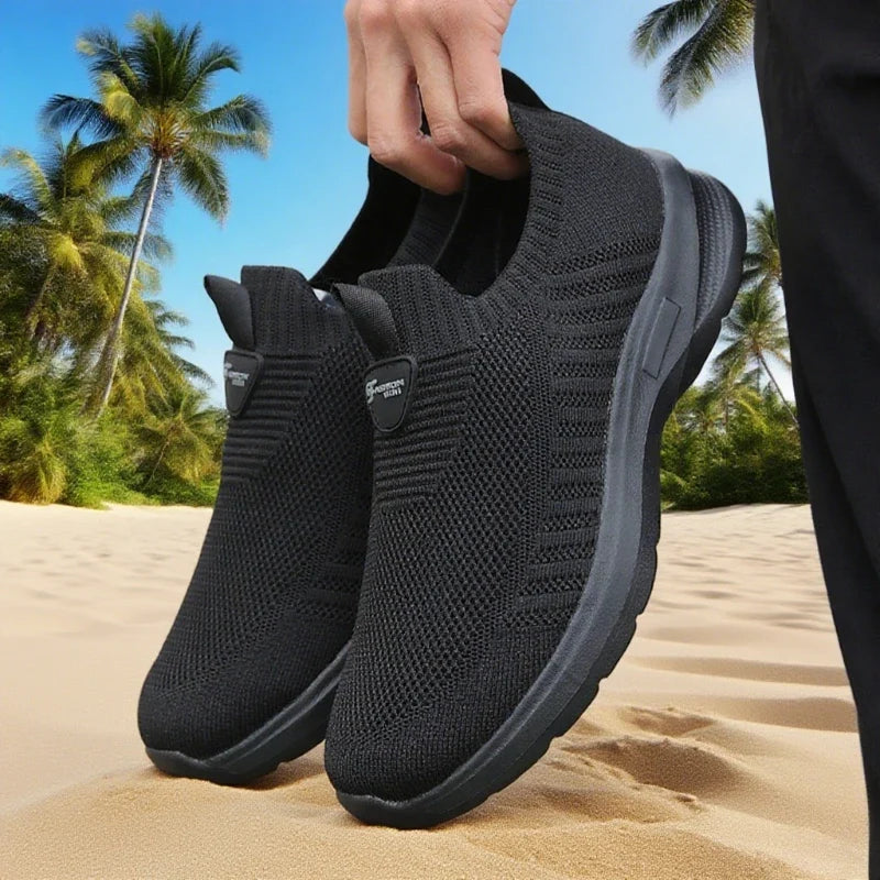 Men's Slip-On Mesh Sneakers – Lightweight Breathable Walking Shoes