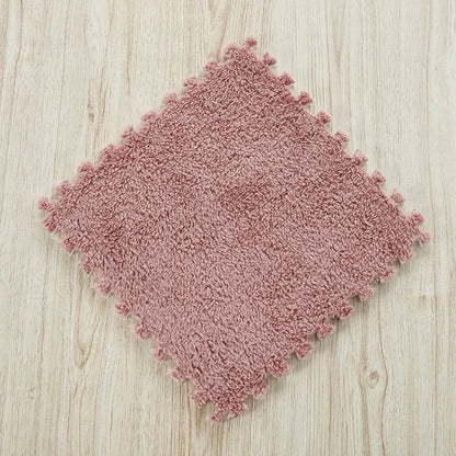 Plush Interlocking Foam Floor Tiles – 10pcs Puzzle Play Mat 11.8x11.8in