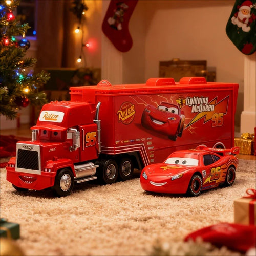 Disney Pixar Cars Mack Truck & Racing Car Diecast Model Set – Kids Gift