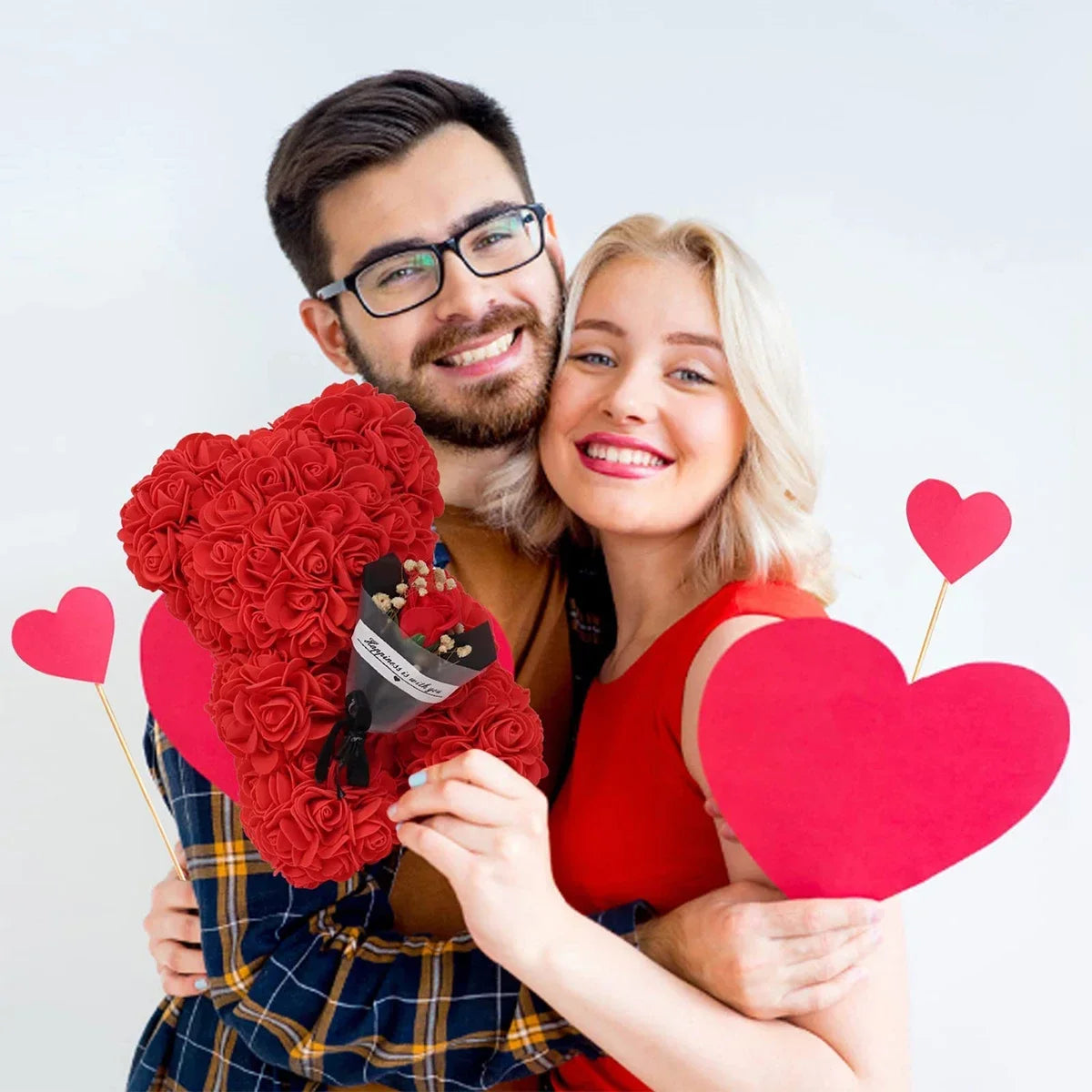 Rose Teddy Bear – Artificial Foam Flower Bear Gift
