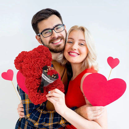 Rose Teddy Bear – Artificial Foam Flower Bear Gift