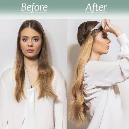 Clip-Free Straight Hair Extension Long Synthetic Hairpiece