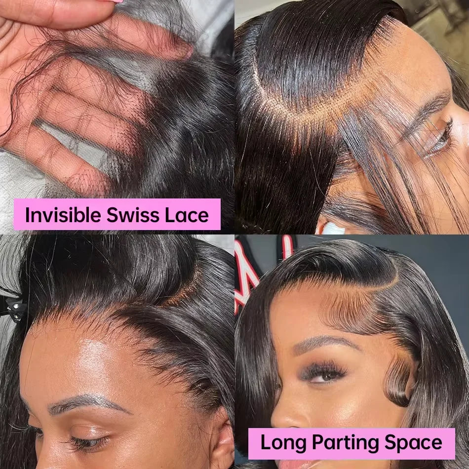 Short Bob Lace Front Wig Human Hair – Loose Body Wave 13x4 HD Lace 200% & 250% Density
