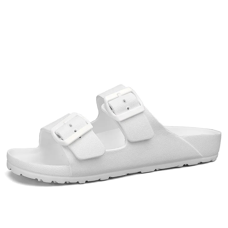 Men's EVA Double-Buckle Slide Sandals – Lightweight Anti-Slip