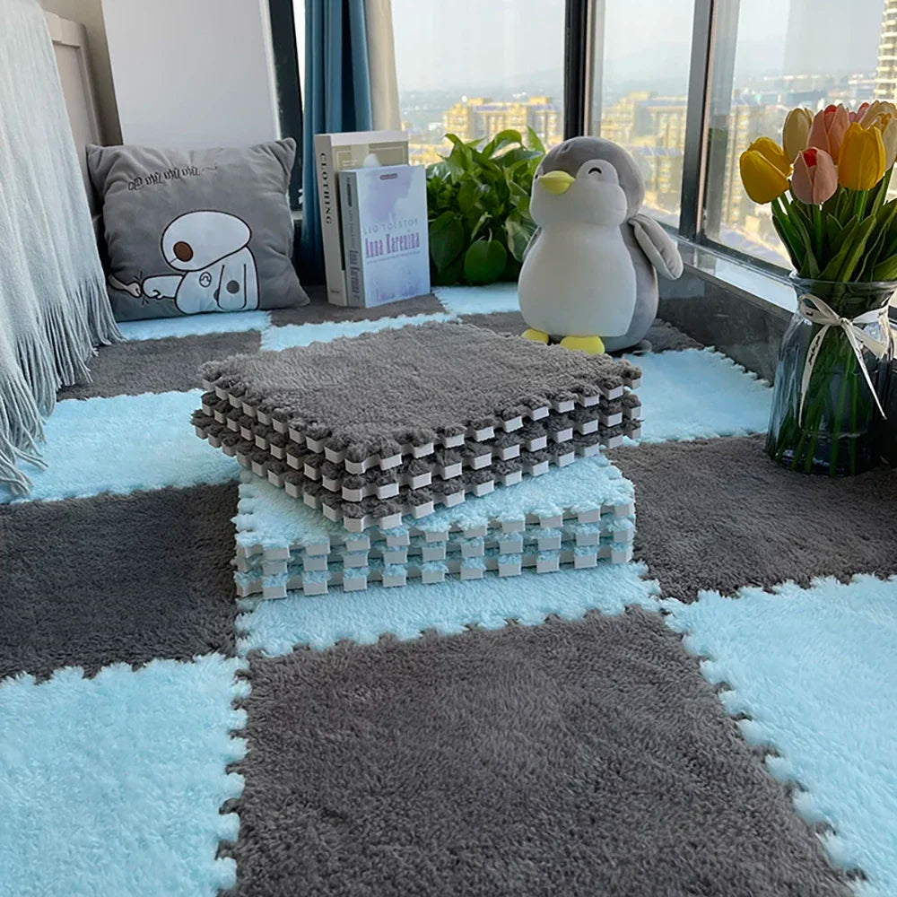 Soft Plush Interlocking Foam Puzzle Mat Tiles for Kids & Home
