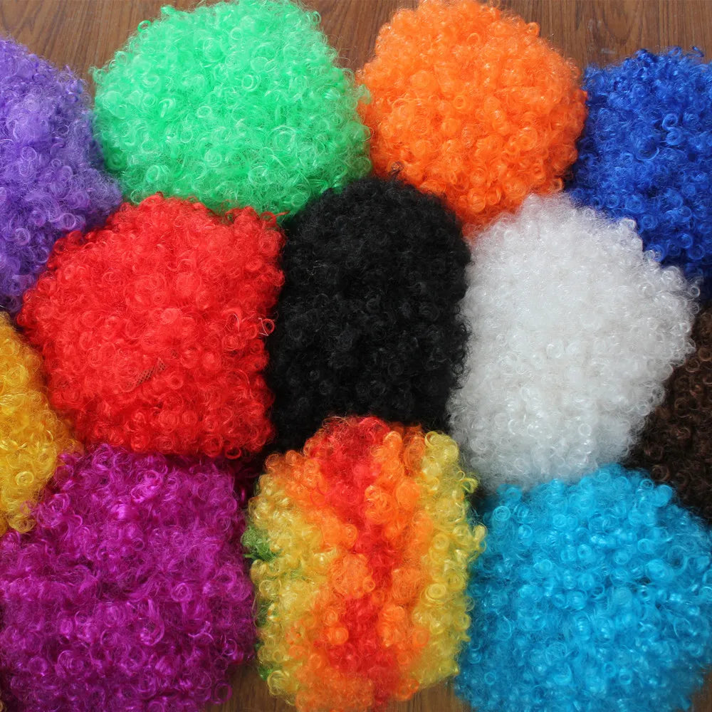 Colorful Afro Curly Cosplay Wig – Short Synthetic Party Wig