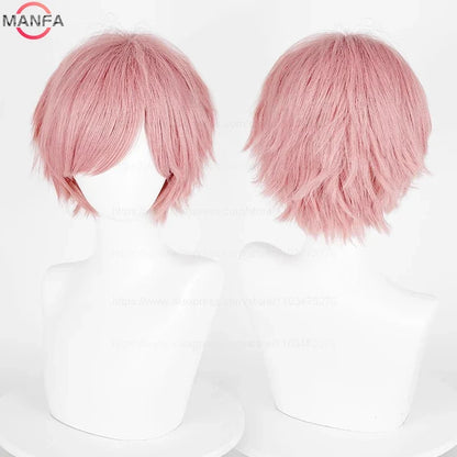 Short Straight Anime Cosplay Wig – 30cm, Multiple Colors for Men & Women