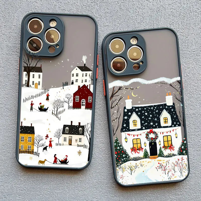 Christmas Snow Village iPhone Case – Festive Winter Design