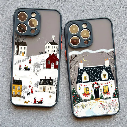 Christmas Snow Village iPhone Case – Festive Winter Design