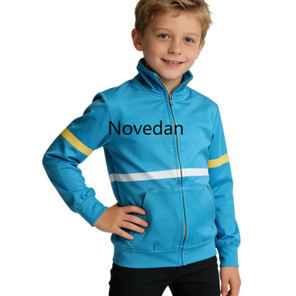 Max Mayfield Inspired Blue Zip-Up Hoodie Costume for Kids Halloween Cosplay Outfit