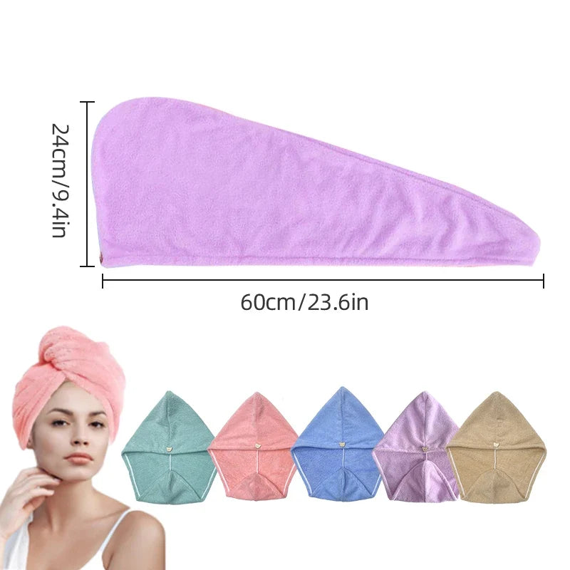 Microfiber Hair Drying Turban – Absorbent Shower Head Wrap