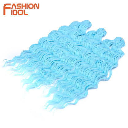 24 Inch Water Wave Crochet Braiding Hair Extensions – Synthetic Ombre