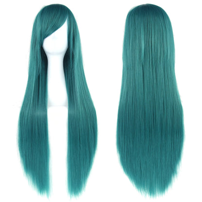 32 Inch Long Straight Synthetic Wig – Cosplay & Party, 36 Colors