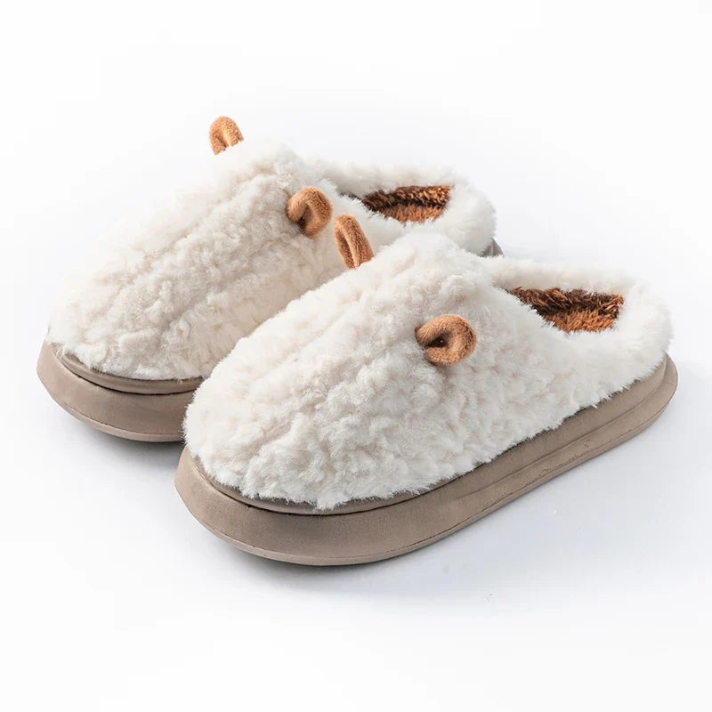 Fuzzy Slippers Women – Cute Cartoon Plush House Shoes Non-Slip