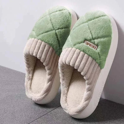 Plush Indoor Slippers – Quilted Faux Fur Anti-Slip Winter House Shoes