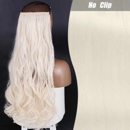 Clip-Free Straight Hair Extension Long Synthetic Hairpiece
