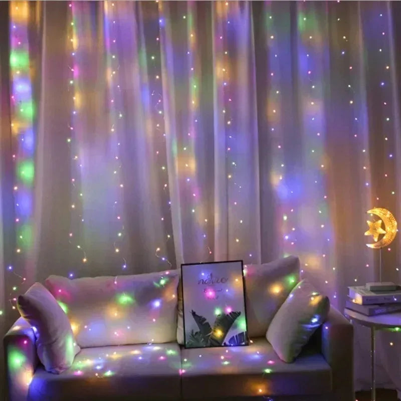 LED Curtain Fairy Lights – USB Remote Control 3M String