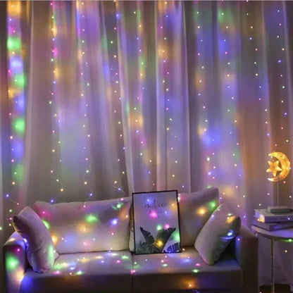 LED Curtain Fairy Lights – USB Remote Control 3M String