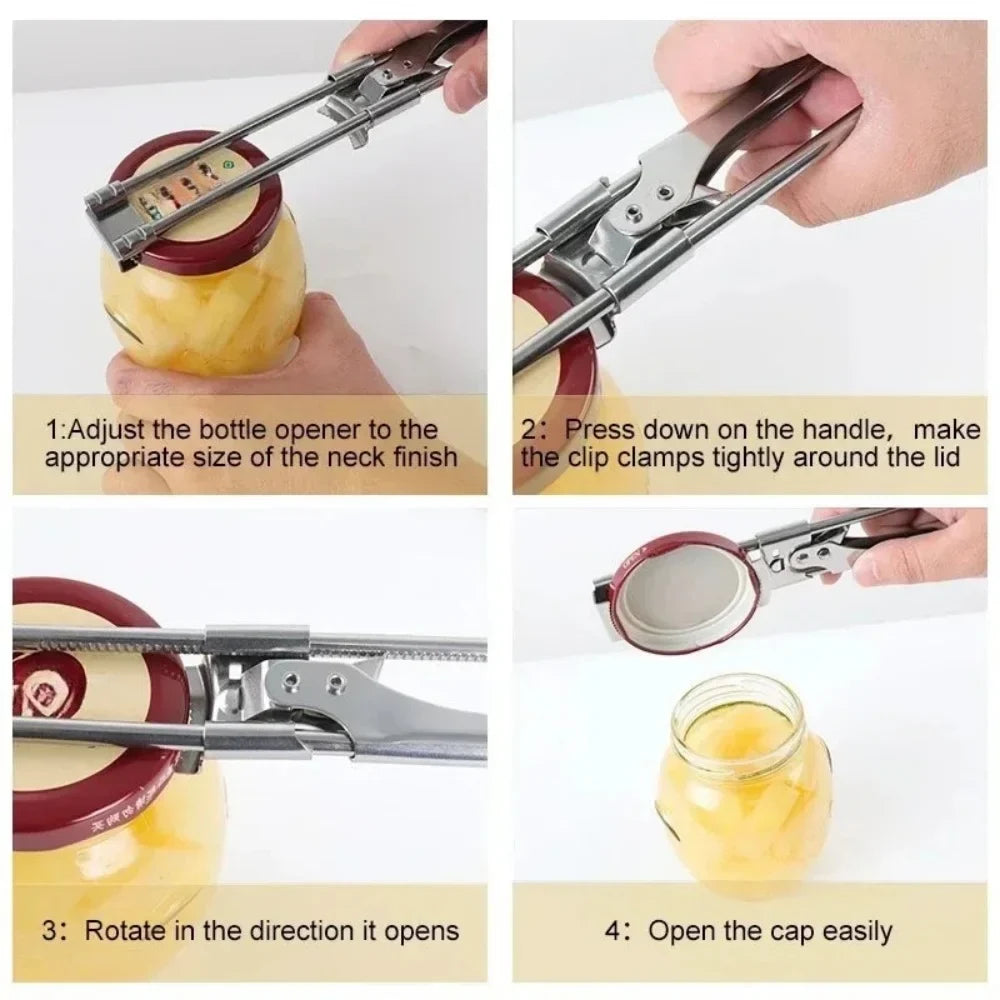Adjustable Jar & Can Opener – Heavy Duty Stainless Steel Multi-Function