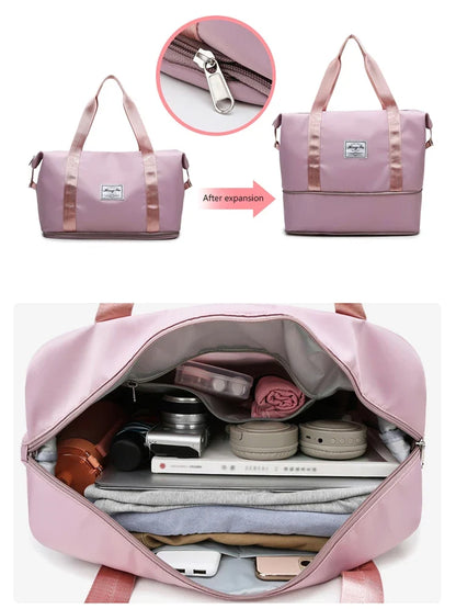 Waterproof Gym Duffle Bag for Women – Large Nylon Tote