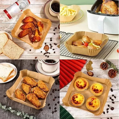 Air Fryer Parchment Paper Liners – Round & Square, 50–300 Pcs