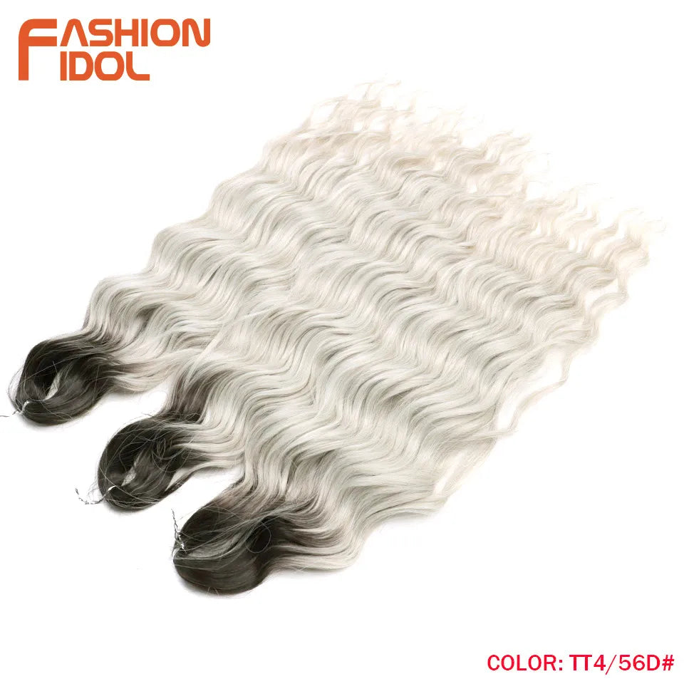24 Inch Water Wave Crochet Braiding Hair Extensions – Synthetic Ombre