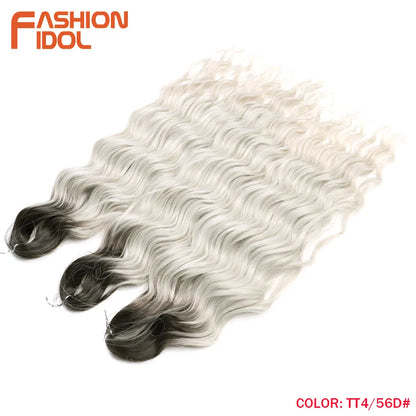 24 Inch Water Wave Crochet Braiding Hair Extensions – Synthetic Ombre