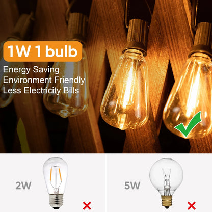 ST38 Outdoor String Lights Connectable Waterproof Shatterproof LED Bulb Dimmable