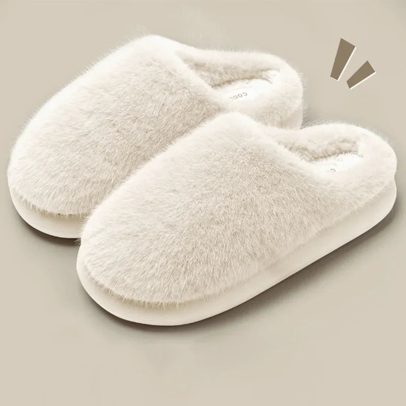 Faux Fur Slippers – Women's Warm Plush House Shoes