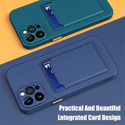 Silicone Wallet iPhone Case with Card Holder Slot