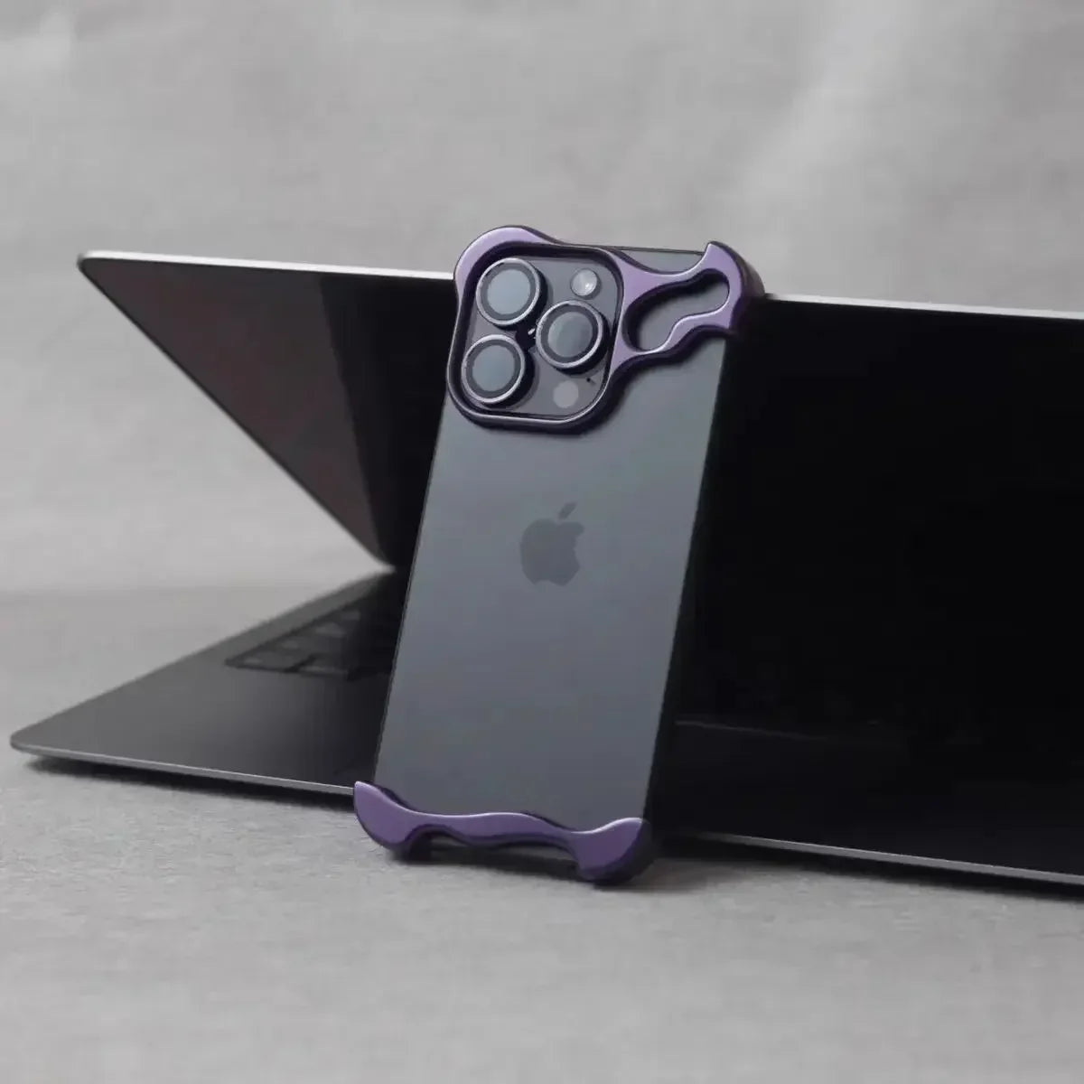 Metal Bumper iPhone Case with Lens Protector – Irregular Frame Design