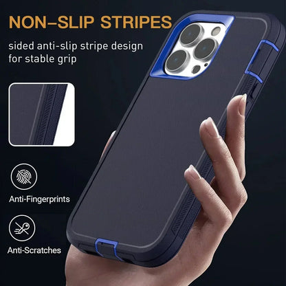 Heavy Duty Armor Shockproof Case for iPhone 16 15 14 13 12 11 Pro Max XR XS