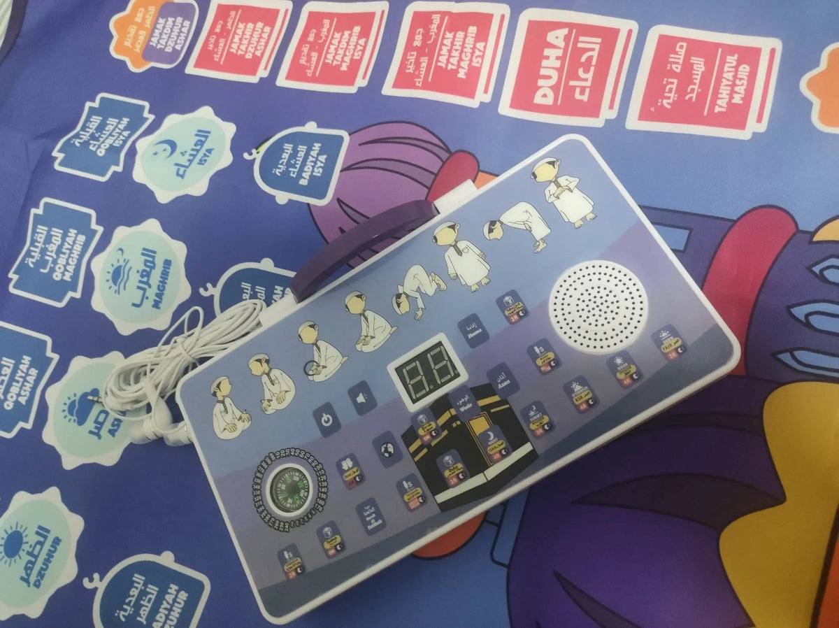 Kids Interactive Muslim Prayer Rug with Arabic Learning Player