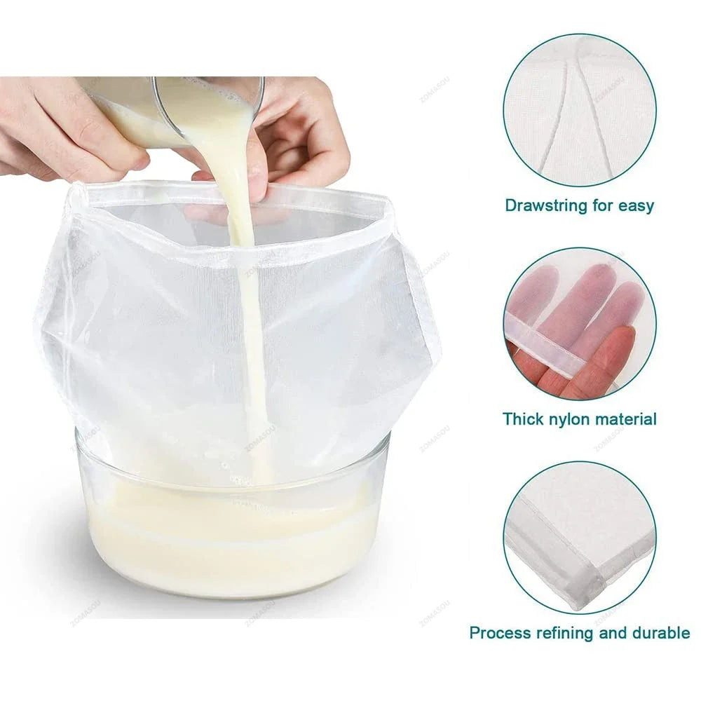 Nylon Mesh Filter Bag – Nut Milk, Soy Milk & Food Strainer