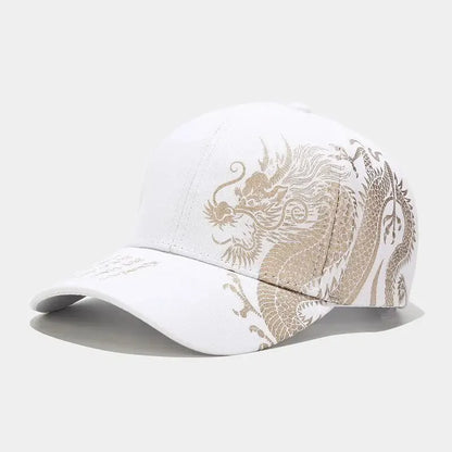 Dragon Pattern Baseball Hat – Chinese Style Cap for Men & Women