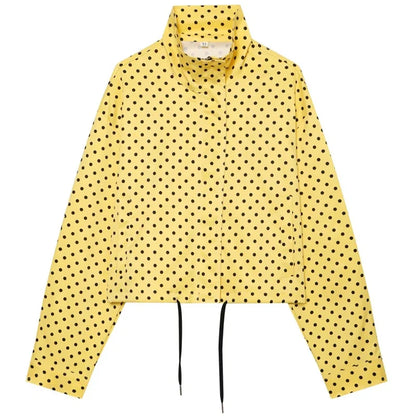 Polka Dot Bomber Jacket & Shorts Set – Women's Oversized Outerwear