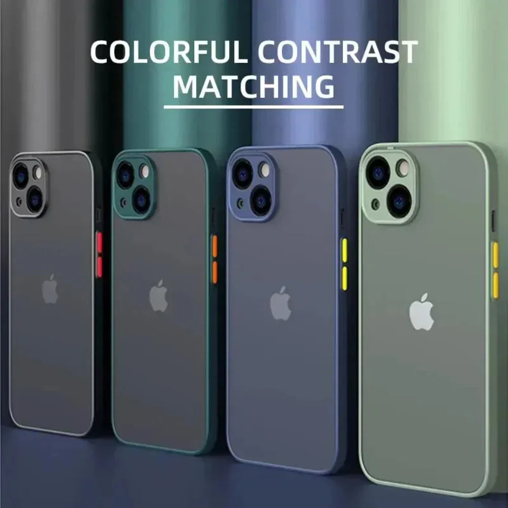 Shockproof iPhone Case – Armor Matte Cover with Silicone Bumper